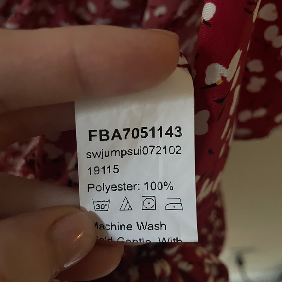 Red Floral Romper - Picture 6 of 10